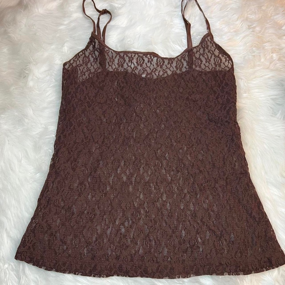 Brown lace cami size medium